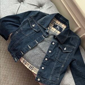 Burberry Girl’s Denim Jacket with Plaid Interior